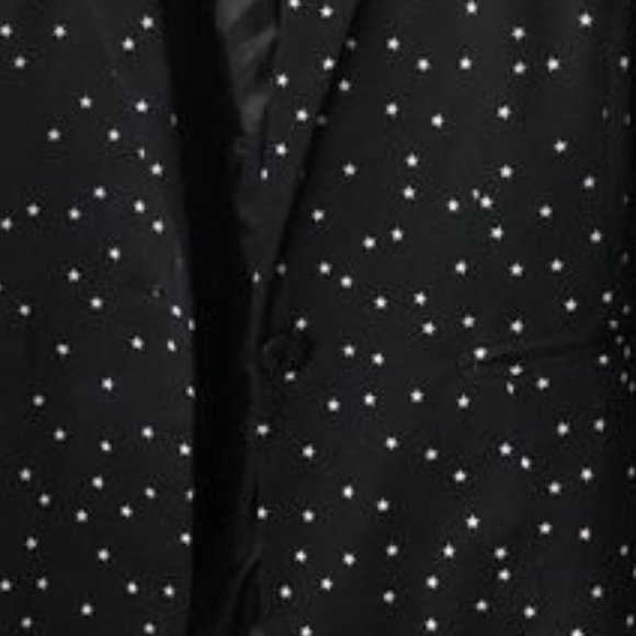 Pull&Bear Black Blazer with White Stars Print - Picture 3 of 4